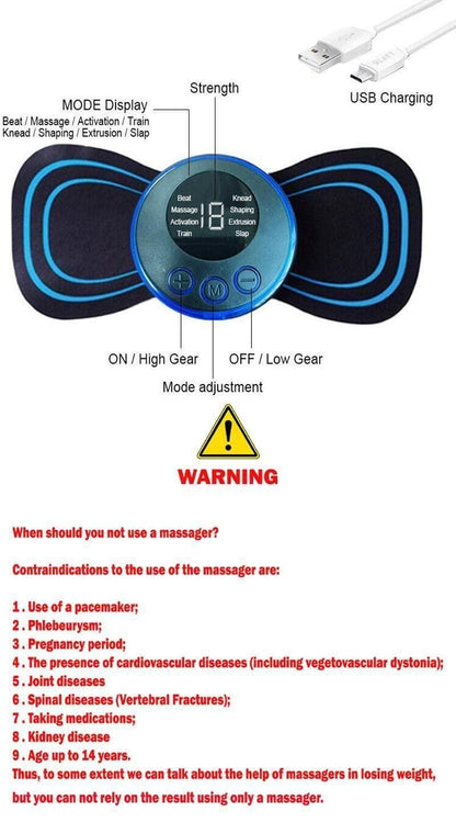 Mini Massager with 8 Modes and 19 Strength Levels